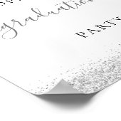 Silver Glitter Welcome Graduation Party Poster (Hoek)