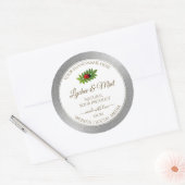Silver Glitter White Product Labels Ladybug Leaf (Envelop)