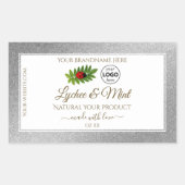 Silver Glitter White Product Labels Ladybug Logo (Voorkant)