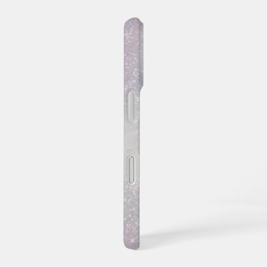 Silver Glitter with Stars iPhone 16 Hoesje (Rechterkant)