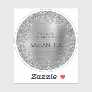 Silver Glittery Folie Dit boek behoort tot de cirk Sticker