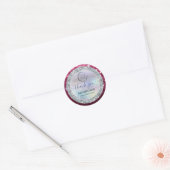Silver glittery script dank u business logo cla ronde sticker (Envelop)