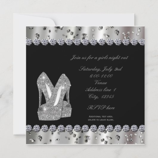 Silver glittery talons hauts chaussures invitation (Dos)