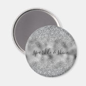 Silver Glitz Sparkle Magneet (Voorkant / Achterkant)