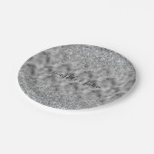 Silver Glitz Sparkle Papieren Bordje (Gekanteld)