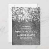 Silver Glitz String Lights  Sla de datum op Aankondigingskaart (Voorkant / Achterkant)