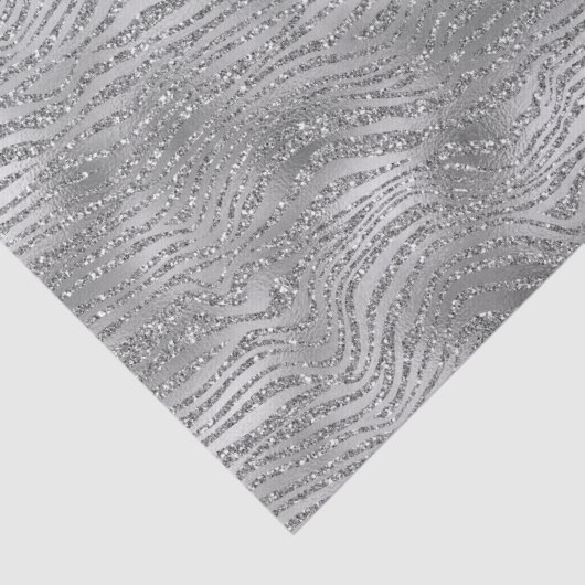 Silver Glitz Zebra Print Tissuepapier (Detail)
