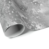 Silver Glitzy Glitter Snake Print Cadeaupapier (Rol Hoek)