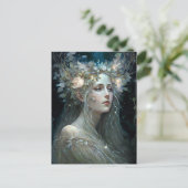 Silver Goddess Fantasy Art Briefkaart (Staand voorkant)