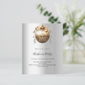 Silver Gold Bauble Kerstfeest uitnodiging