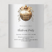 Silver Gold Bauble Kerstfeest uitnodiging
