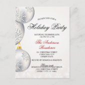 Silver Gold Baubles kerstfeest Uitnodiging Briefkaart (Voorkant)