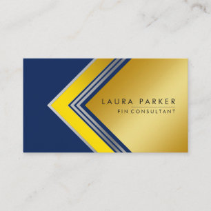 Silver Gold Blue Geometrical Finance Modern Visitekaartje