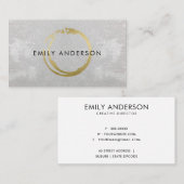 SILVER GOLD BRUSH STROKE STAIN CIRCLE MARK LOGO VISITEKAARTJE (Voorkant / Achterkant)