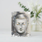 Silver & Gold Buddha Lotus Briefkaart (Staand voorkant)