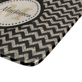 Silver Gold Chevron Faux Glitter Snijplank (Hoek)