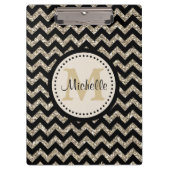 Silver Gold Chevron Monogram Klembord (Voorkant)