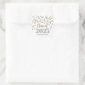Silver Gold Confetti Afstuderen 2025 Vierkante Sticker (Tas)