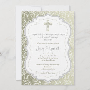 Silver Gold Damask Cross-bevestiging Kaart