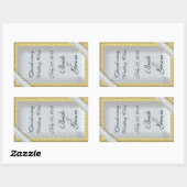 Silver Gold & Diamonds Wedding Wine Label Sticker (Vel)