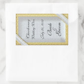 Silver Gold & Diamonds Wedding Wine Label Sticker (Tas)