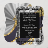 Silver Gold elegant, formeel huwelijk Kaart (Voorkant / Achterkant)