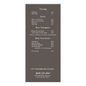 Silver Gold Feuille Beauté Salon Prix Menu (Dos)