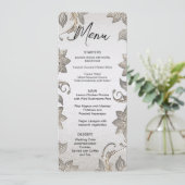 Silver Gold Floral Menu (Staand voorkant)