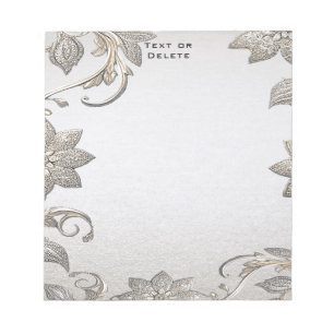 Silver Gold Floral Notitieblok