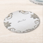 Silver Gold Floral Paper Onderzetter (Gebogen)