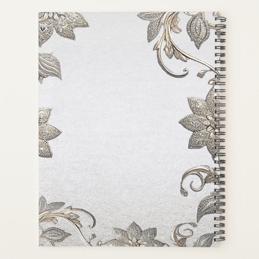Silver Gold Floral Planner (Achterkant)