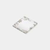 Silver Gold Floral Post merkt op Post-it® Notes (Schuin)