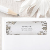 Silver Gold Floral Retour Adres Label (Insitu)