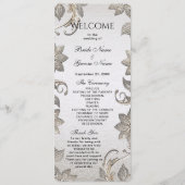 Silver Gold Floral Wedding Programme (Devant)