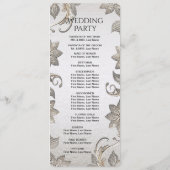 Silver Gold Floral Wedding Programme (Dos)