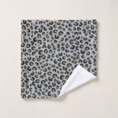 Silver Gold Glitter Black leopard Print Bad Handdoek (Wasdoekje)