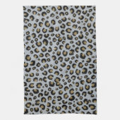 Silver Gold Glitter Black leopard Print Theedoek (Verticaal)