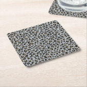 Silver Gold Glitter Black leopard Print Vierkante Kartonnen Onderzetter (Schuin)