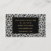 Silver Gold Glitter Black leopard Print Visitekaartje (Achterkant)