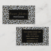 Silver Gold Glitter Black leopard Print Visitekaartje (Voorkant / Achterkant)