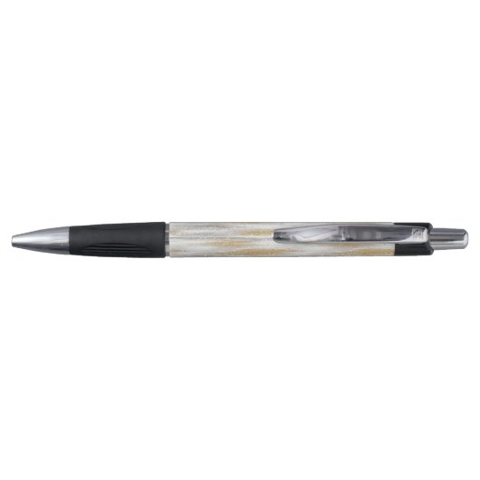Silver Gold Glitzy Stripes Pen (Achterkant)