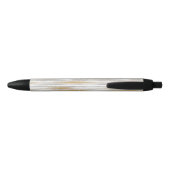 Silver Gold Glitzy Stripes Zwarte Inkt Pen (Achterkant)