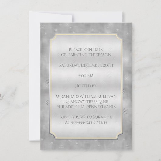 Silver Gold-kerstboom | Snowflakes Kaart (Achterkant)