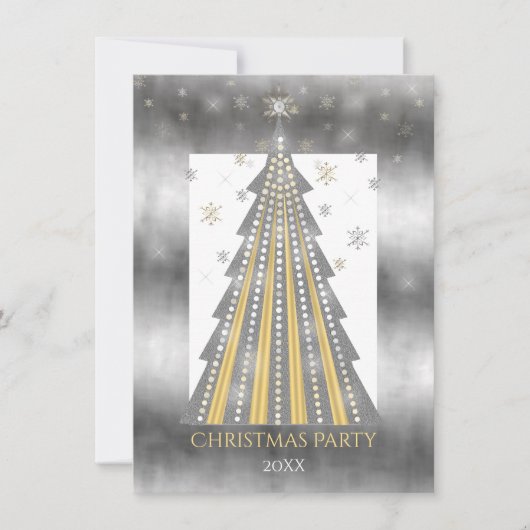 Silver Gold-kerstboom | Snowflakes Kaart (Voorkant)