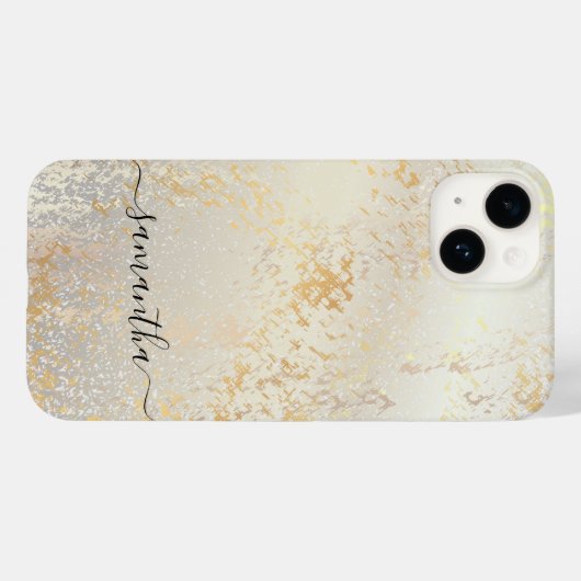 Silver Gold-monogram Case-Mate iPhone Case (Achterkant (horizontaal))