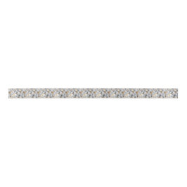 Silver & Gold Mosaic Satin Ribbon Lint