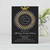 Silver & Gold Ornament Cocktail-kerstfeest Kaart (Staand voorkant)