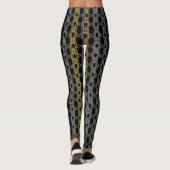 Silver Gold Pattern op zwart Leggings (Achterkant)