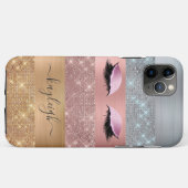 Silver Gold Roos Gold Glitter Beauty Eyelash Case-Mate iPhone Case (Achterkant (horizontaal))
