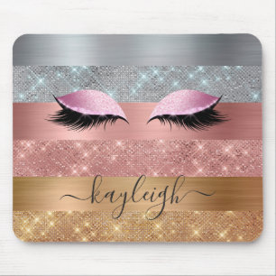 Silver Gold Roos Gold Glitter Beauty Eyelash Muismat